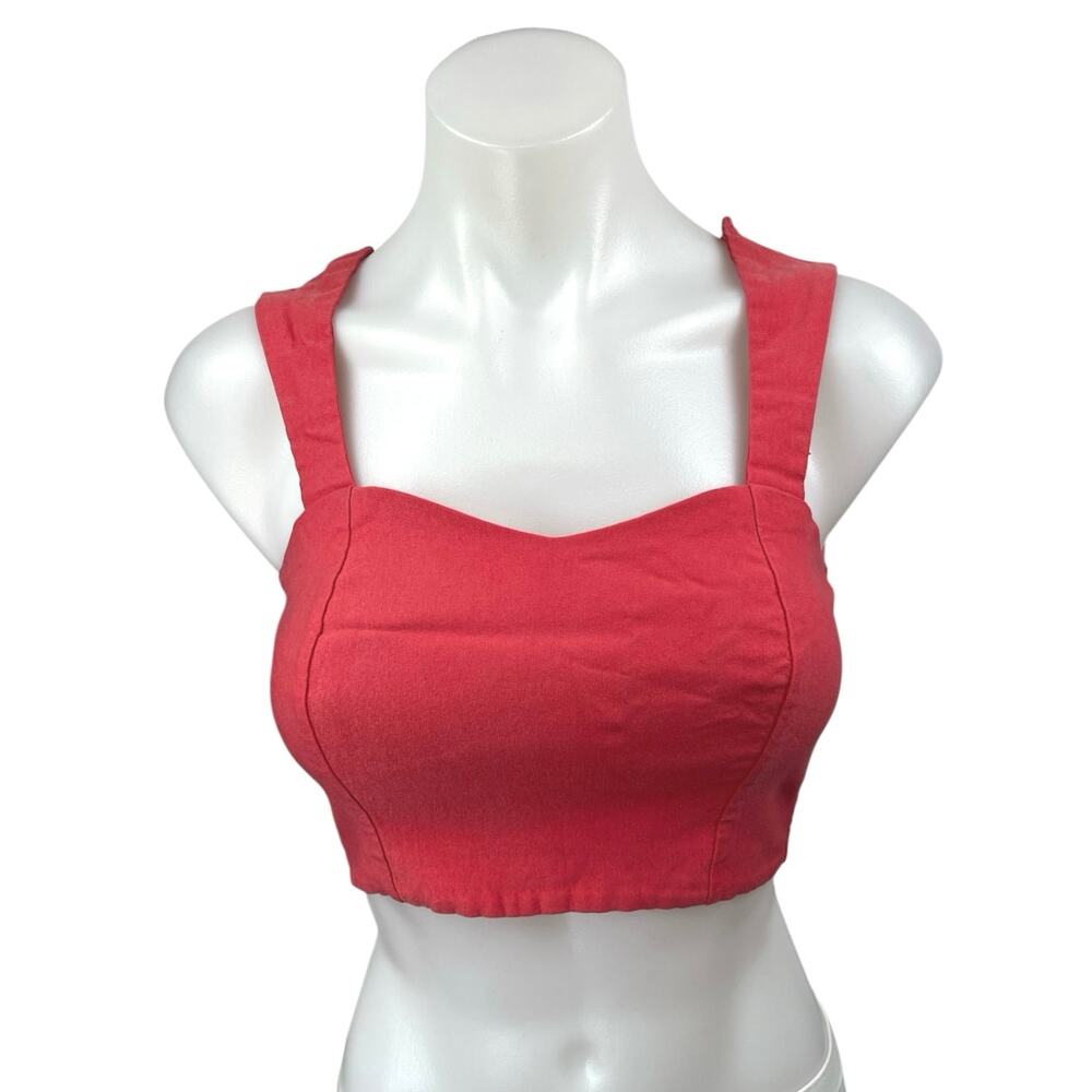 Charlotte Russe Women's Red Sleeveless Zipper Cami Camisole Crop Tank Top Size S